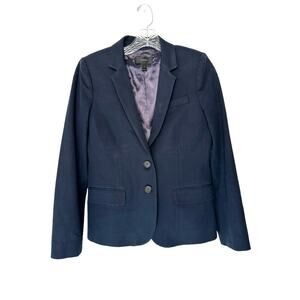 J.Crew Blazer Women's Navy‎ Blue Bi-Stretch Cotton Blend Preppy Academia Size 4